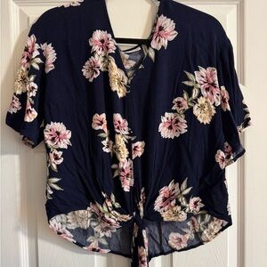 Floral Navy Women's Top